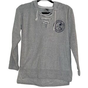 Destin Florida Grey Lace-Up Surf Style Hoodie Sweatshirt Sz XS